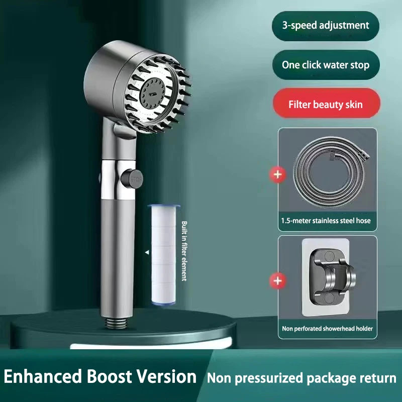 High Pressurized Filter Shower Head 3-Mode Adjustable Spray