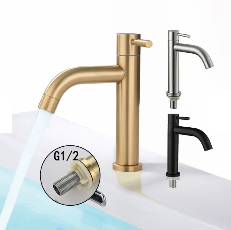Bathroom Basin Faucet 1/2inch 304 Stainless Steel Cold