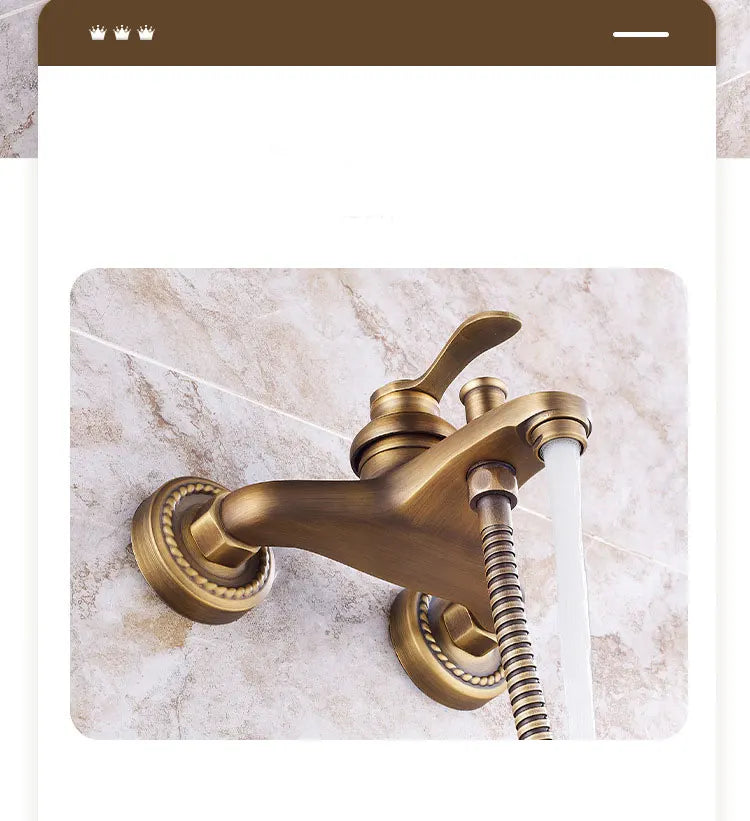 French Brass Simple Shower Spray Handheld Shower Head