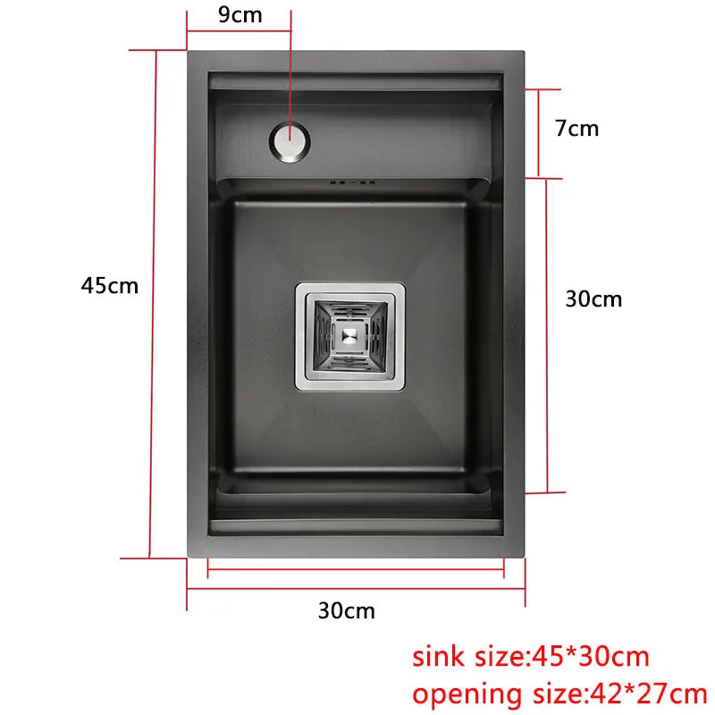 Hidden Dark Gray Sink Bowl Bar Small Size