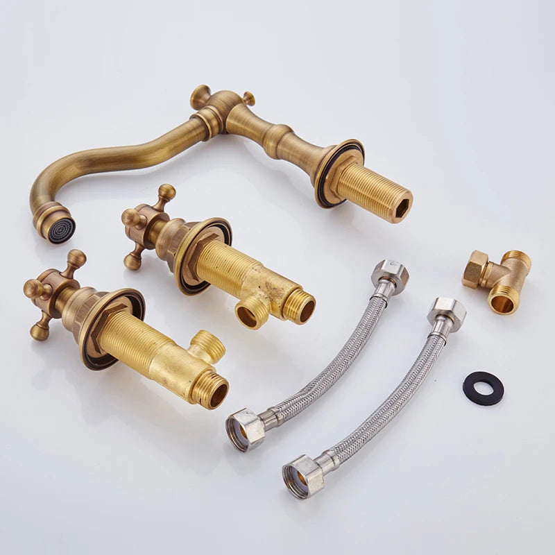 Ellen Antique Bronze Bath Sink Faucet Double Handle