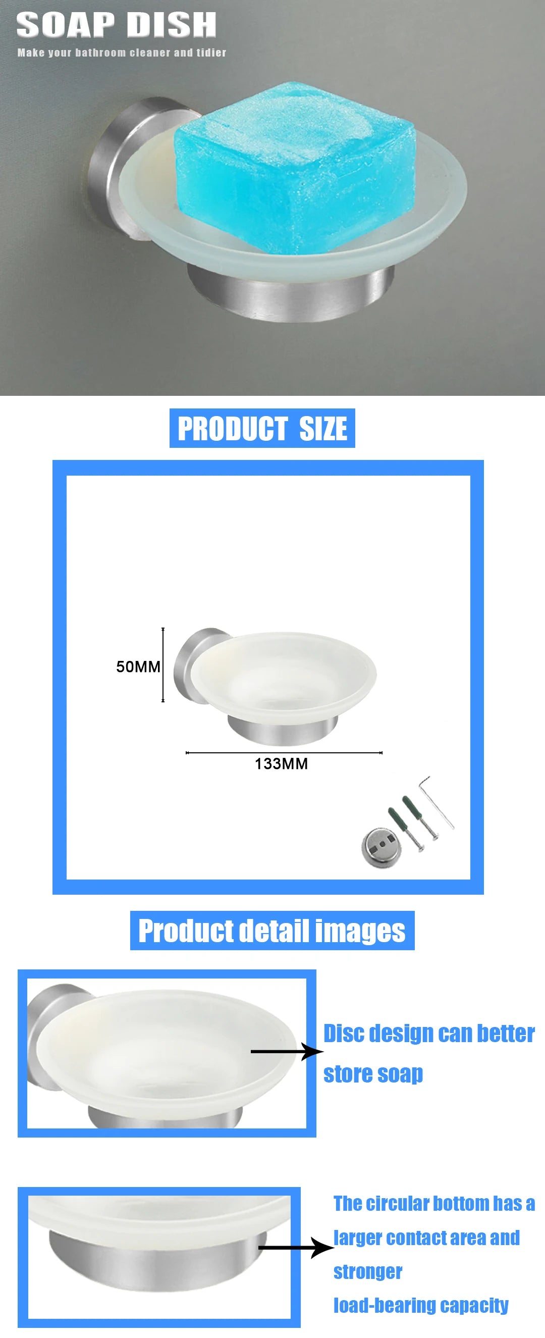 Brushed Nickel Bathroom Wall Mount Bath Shelf Robe