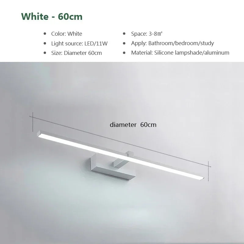 Modern Led Wall Lamp Bathroom Hardwares Sconce Three