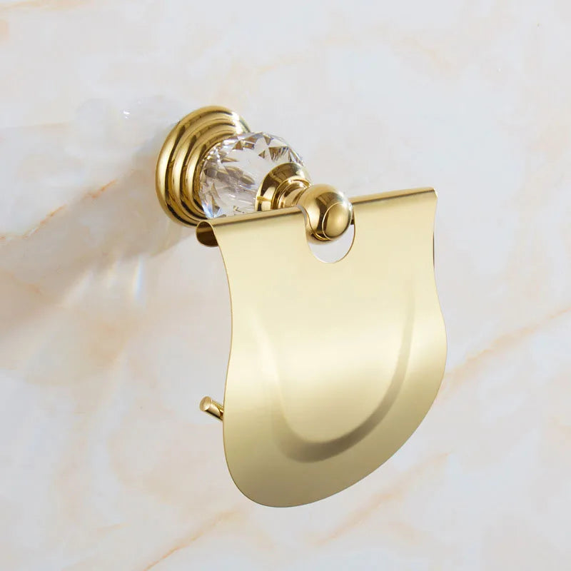 Stainless Steel Crystal Bathroom Hardware Paper Holder Paper