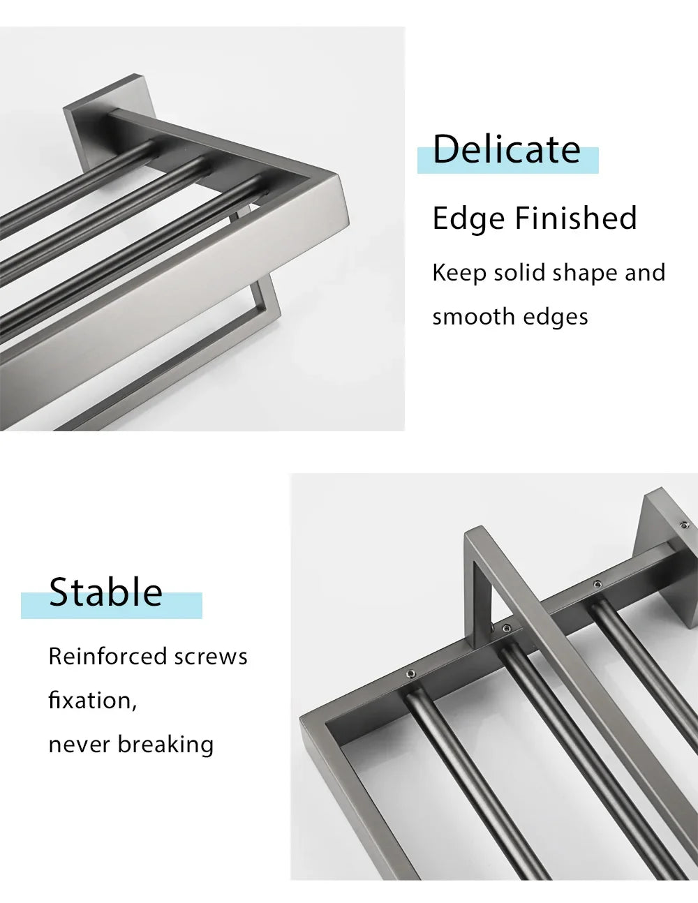 Gunmetal Stainless Steel Bathroom Accessorie Hardware Towel Rack