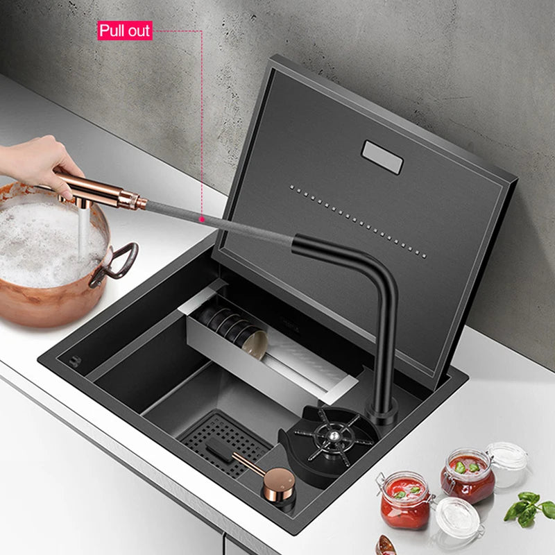 Nanometer Hidden Bar Island Sink 304 Stainless Steel