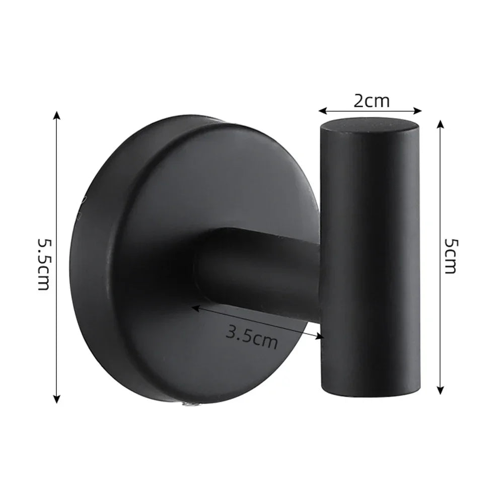 2pcs Polished Bathroom Towel Hooks Stainless Steel Coat