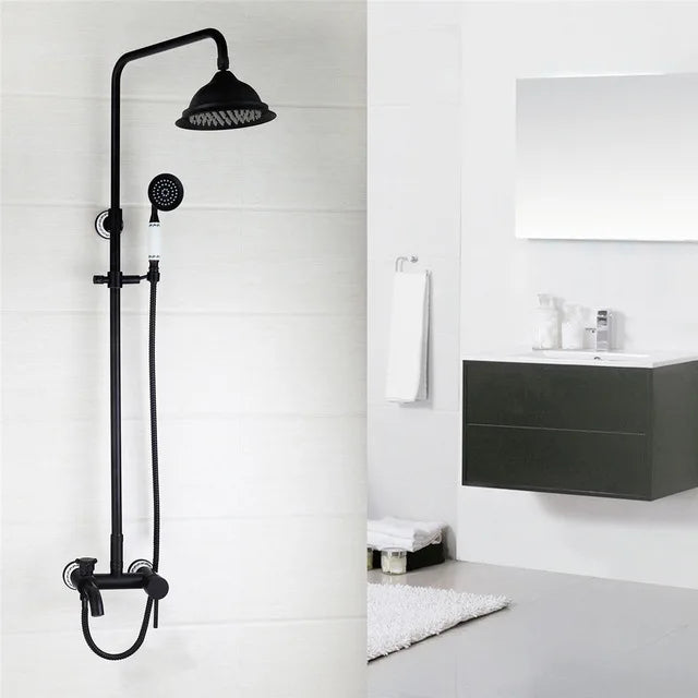 Kemaidi Bathroom Black Shower Wall Mounted Rainfall Shower