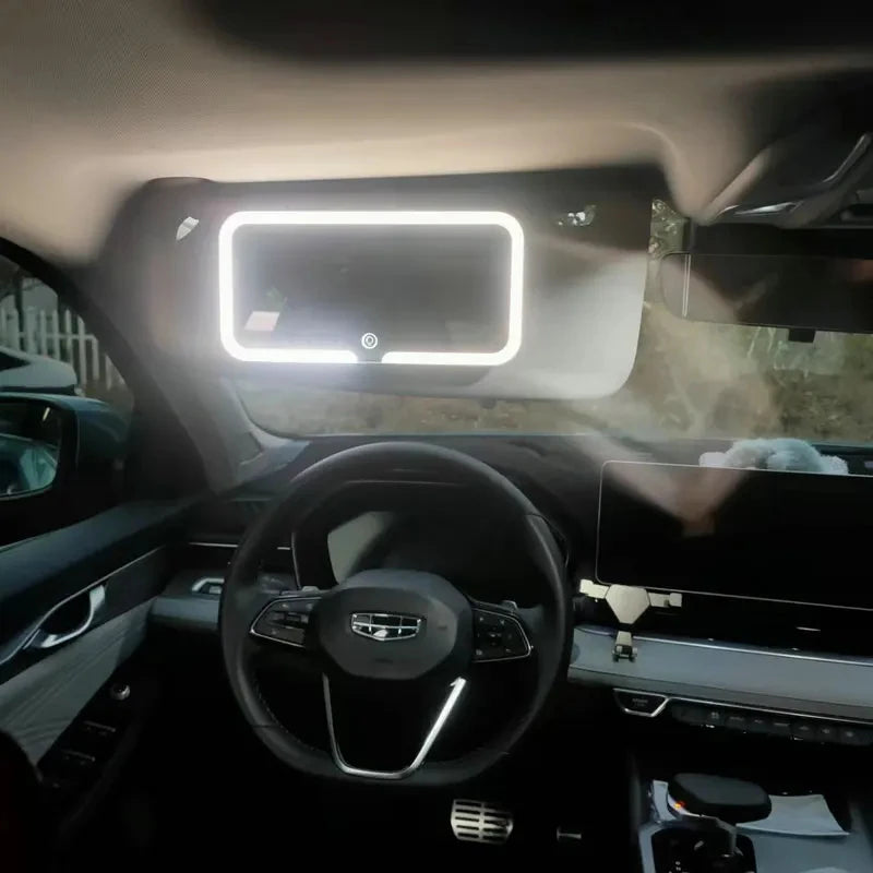 Seametal Car Led Makeup Mirror 3-Color Brightness Dimmable