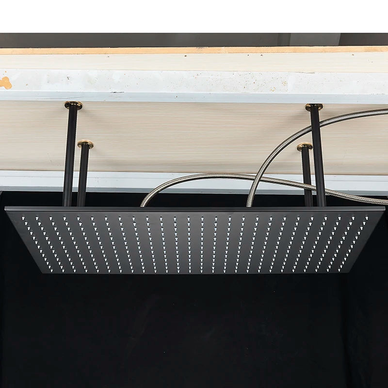 40 80cm High Pressure Led Shower Head Black