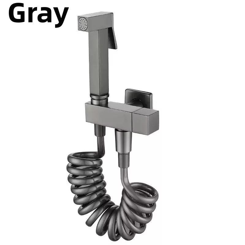 Brushed Rose Gold Brass Handheld Bidet High Voltage