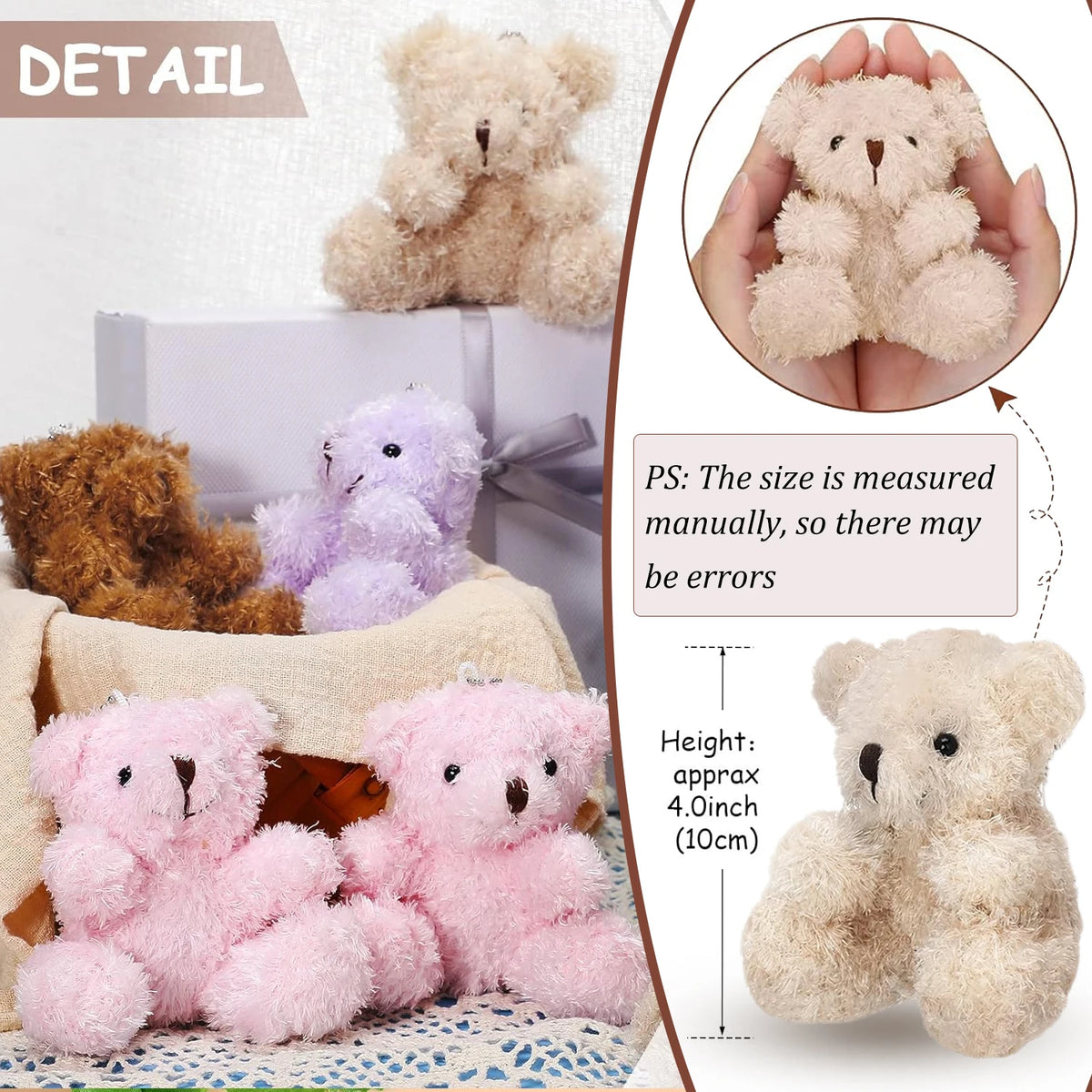 12-96pcs Mini Bear Plush Stuffed Small Teddy Bear
