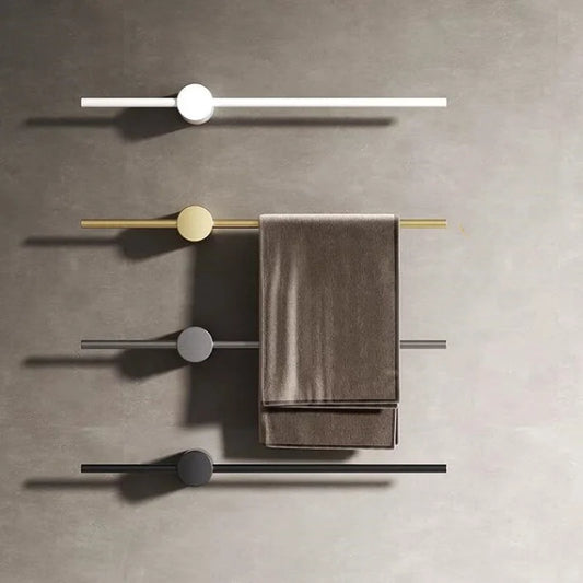 Bathroom Towel Rack Brass Wall-Mounted Toilet Space White
