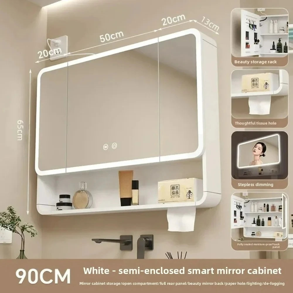 Led Bathroom Mirror Cabinet Anti Fog Wall Mounted