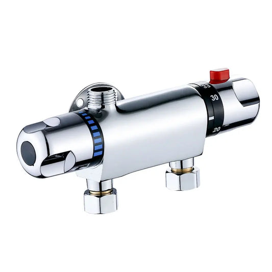 Chrome Brass Thermostatic Shower Faucet Mixer Valve Dual