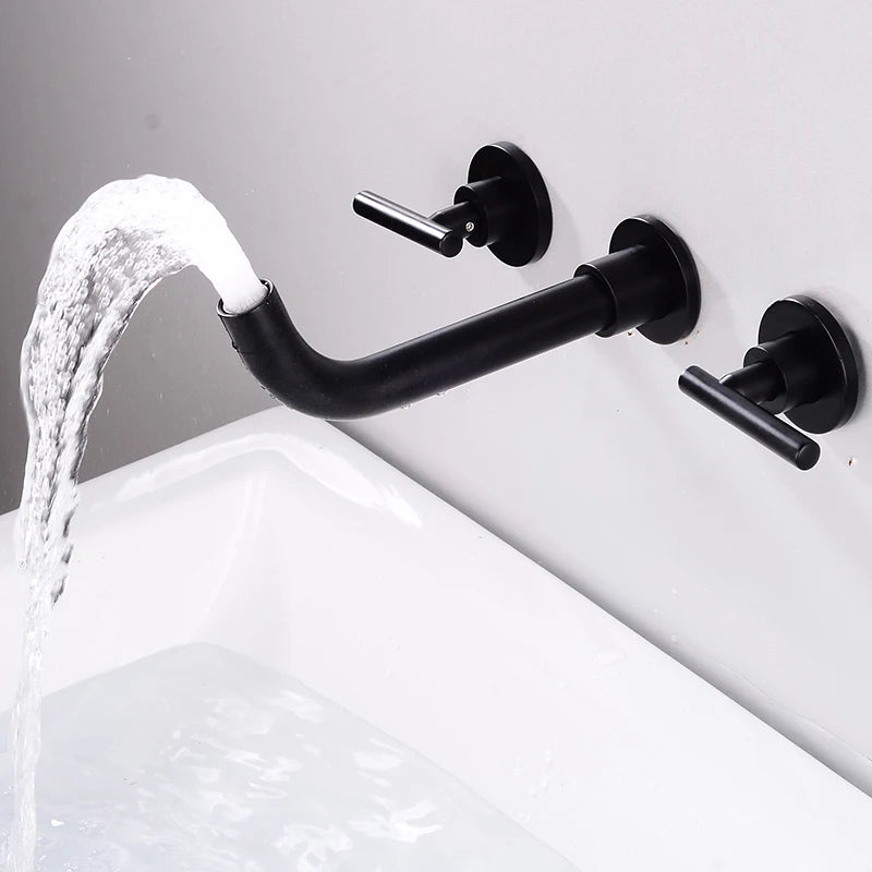 Bakala Brass Matte Black Bathroom Sink Faucet Tap