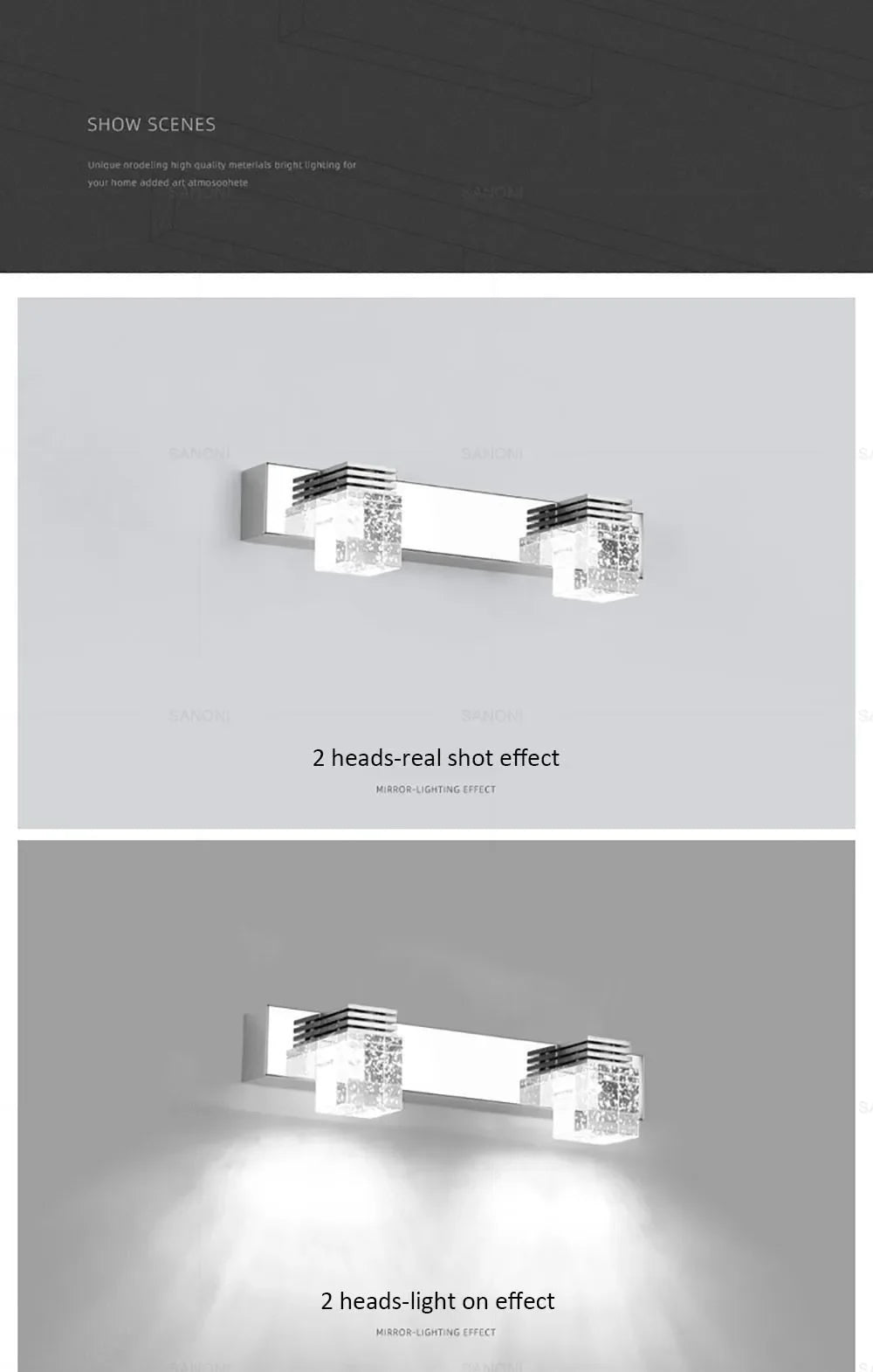 Modern Led Wall Lamp Crystal Sconce Living Dining