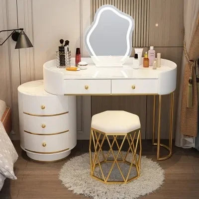 Pink White Vanity Table Women Luxury Nail European