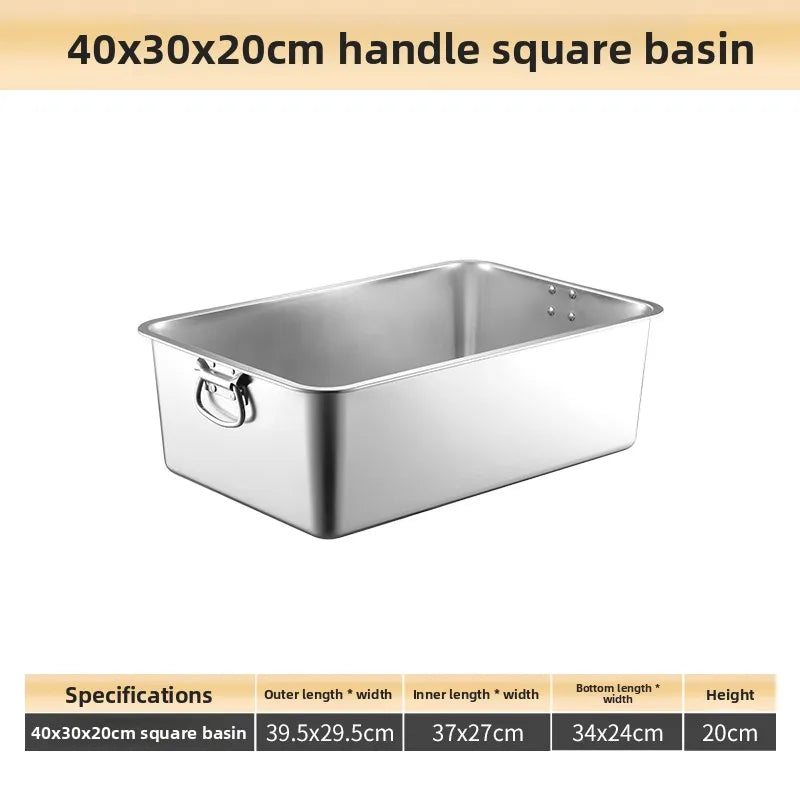 Stainless Steel 304 Deepened Square Basin Rectangular Box