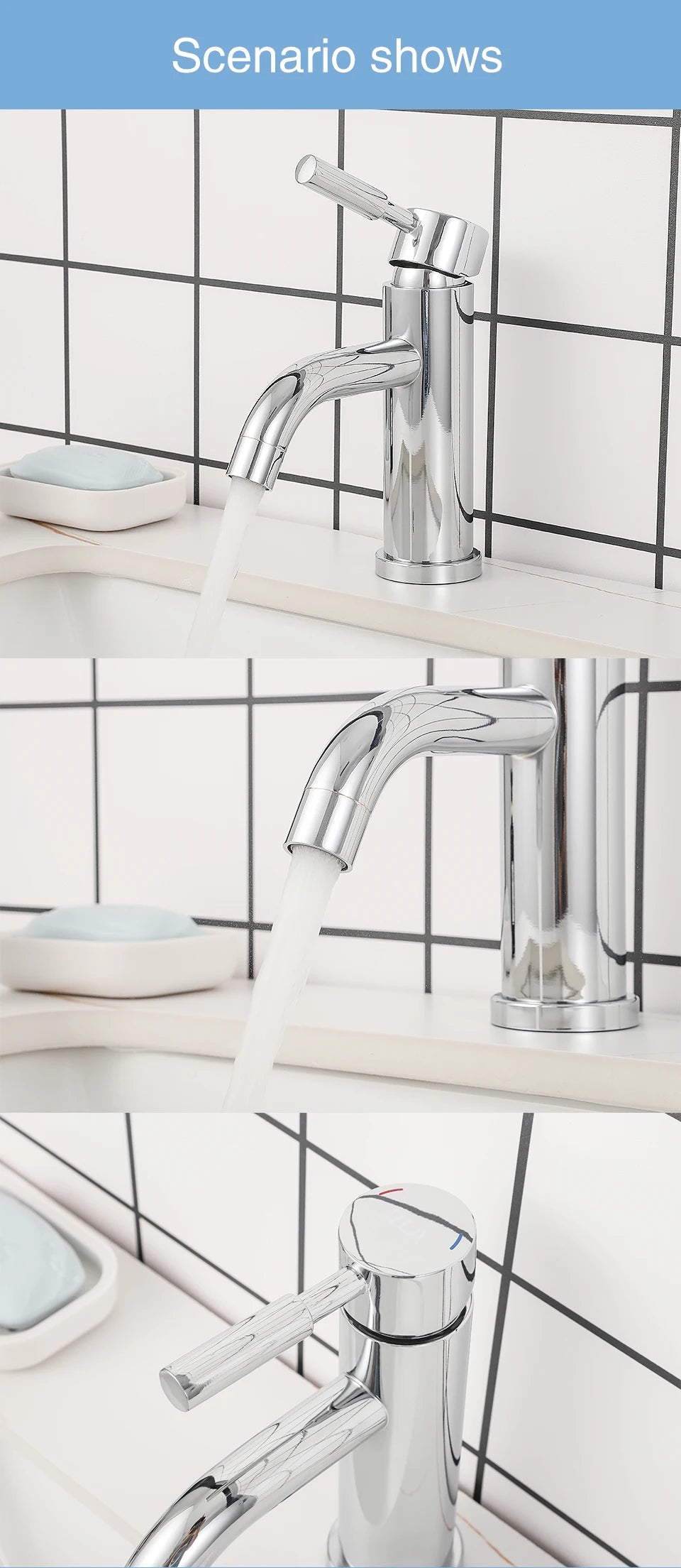 Ula G1/2 Basin Faucet Waterfall Bathroom Sink Faucet