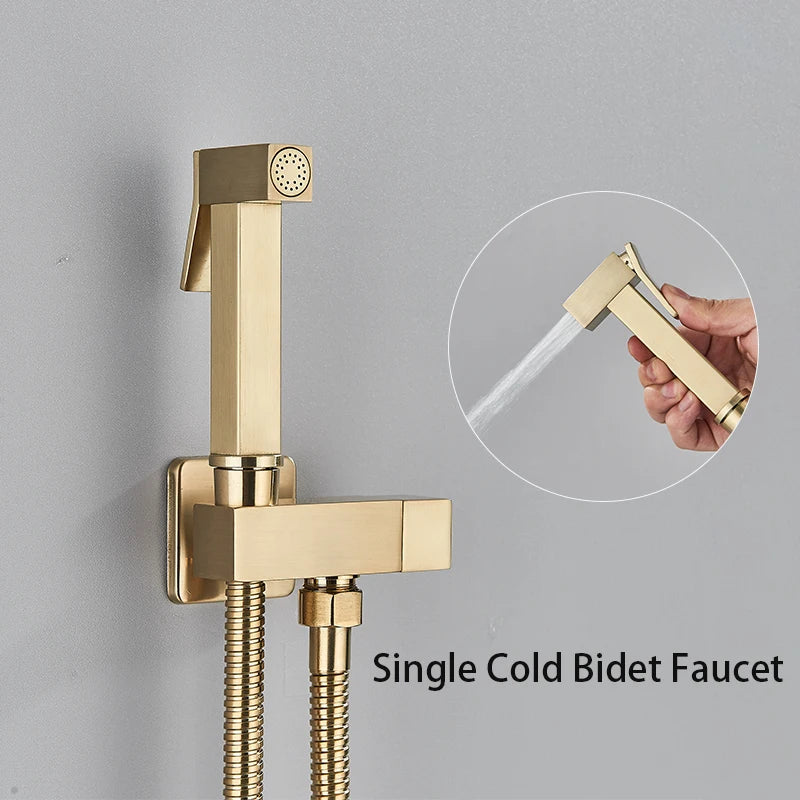 Brass Bidet Faucet Cold Water Tap Handheld Bidet