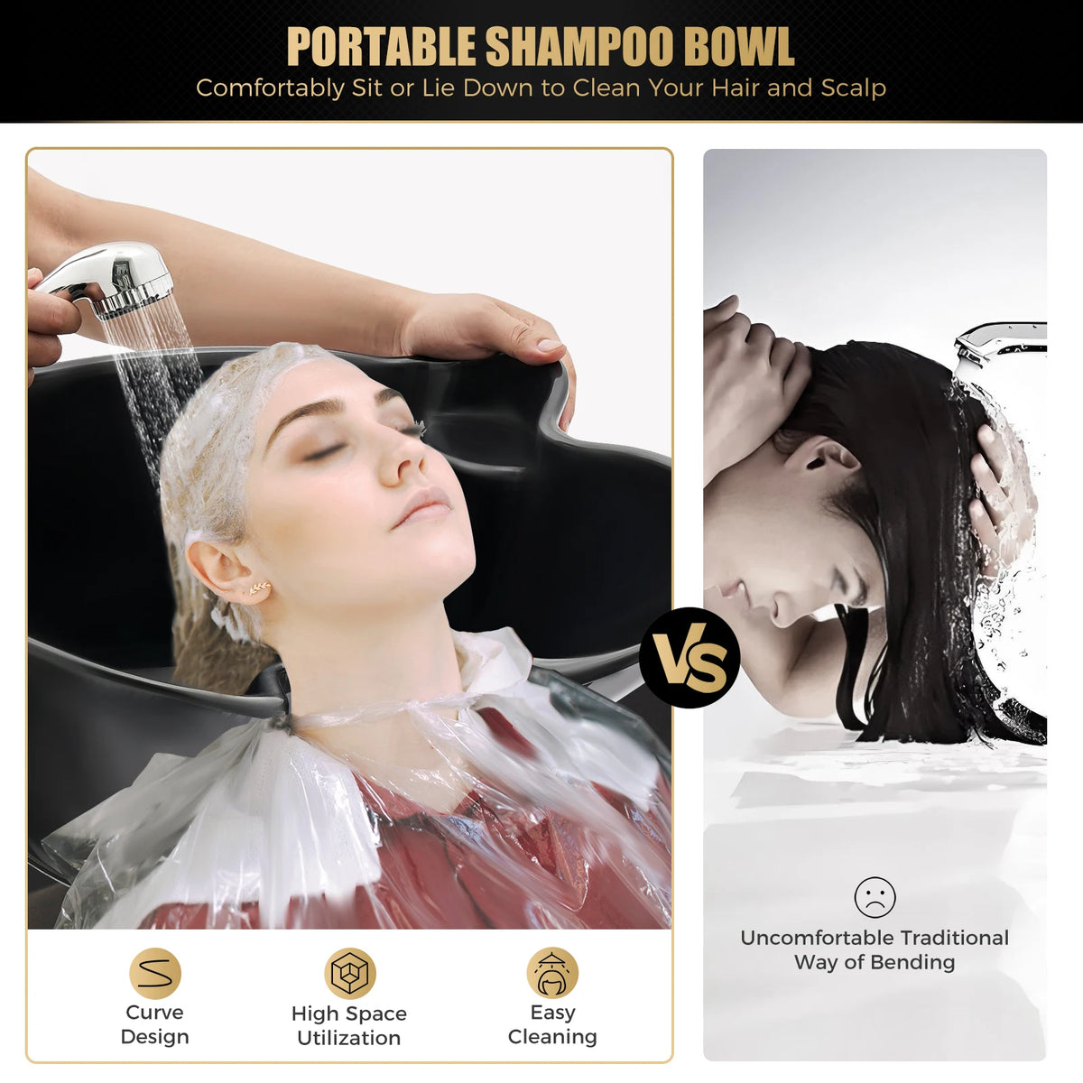 Shampoo Bowl Electric Pump & Dual-Bucket Hair Washing