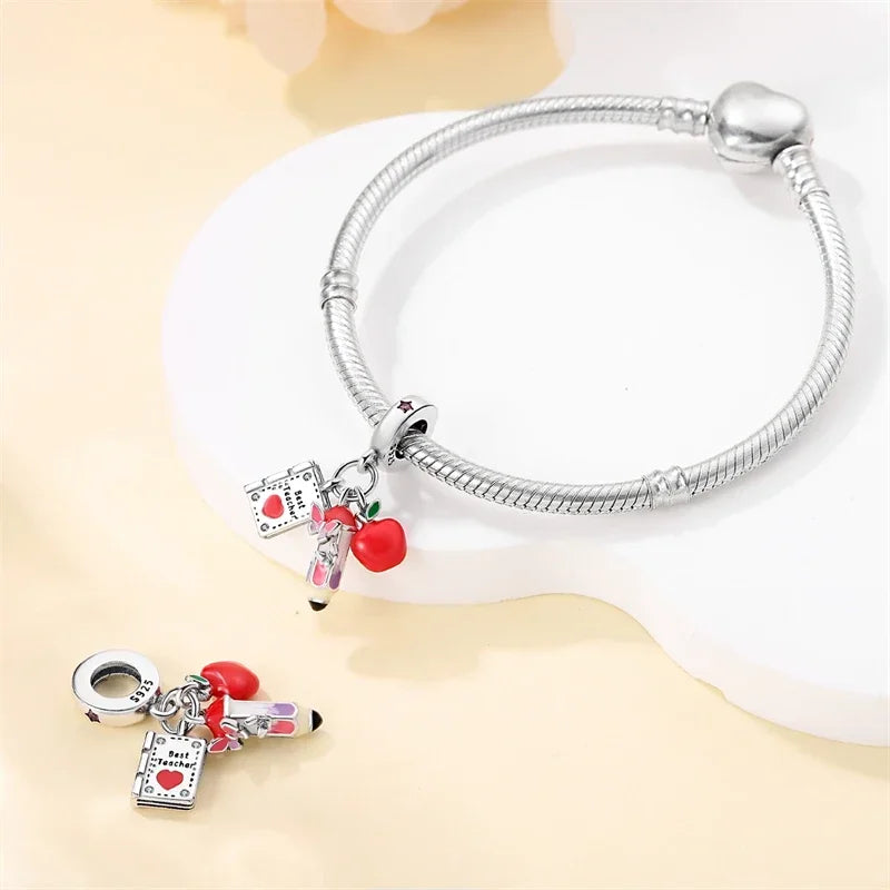 925 Sterling Silver Red Medicine Cabinet Pendant Charms
