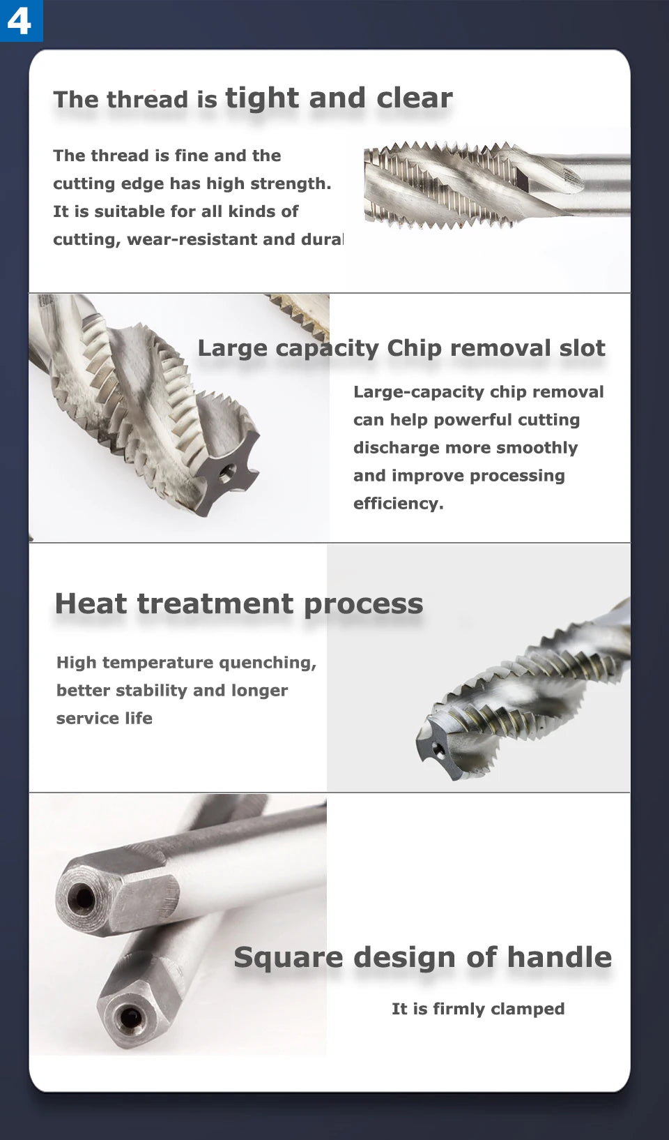 Metric Hss Spiral Flute Tap Machine Thread Screw