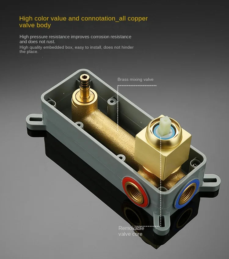 Modern Brass Wall Mount Bathroom Basin Faucet Hidden