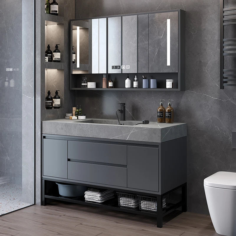 Washbasin Floor Bathroom Cabinets Vintage Drawer Light Toilet