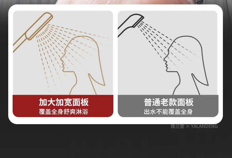 150mm Big Panel Modes Pressure Boost Shower Head