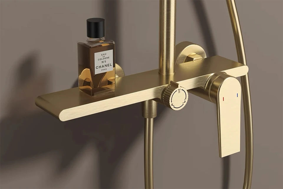 Rose Gold Bathroom Shower System 12 Inch Rain