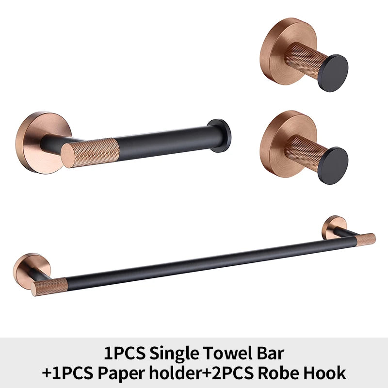 Rose Gold Bathroom Hardware Towel Bar Rack Shelf
