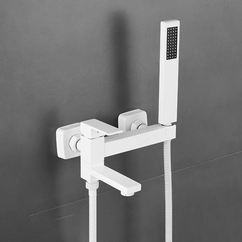 Chrome Black Bath Shower Faucet Wall Mounted Bathtub