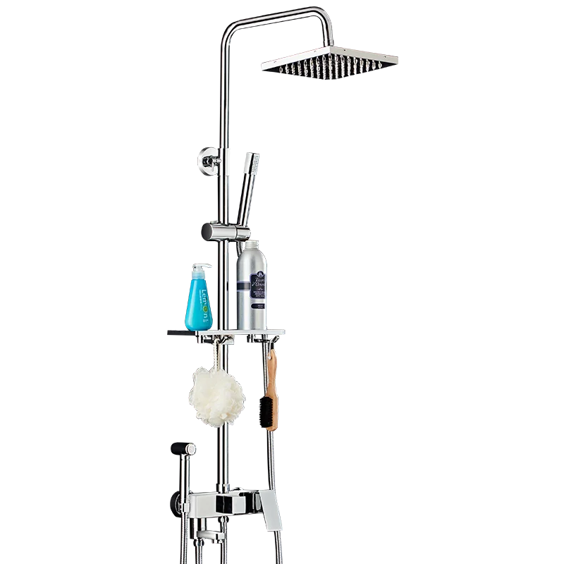 Bathroom Shower Black/Chrome Plated Circular Copper Pressure