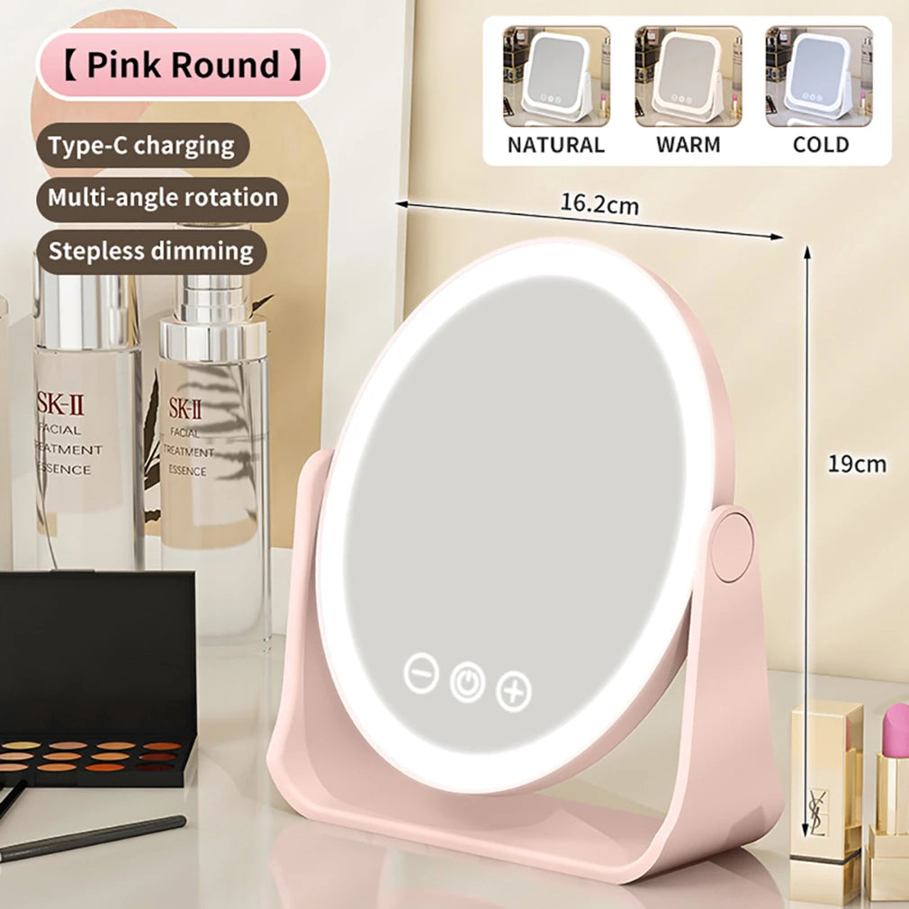 Colors Led Makeup Mirror Wireless Eversible Dimmable Touch
