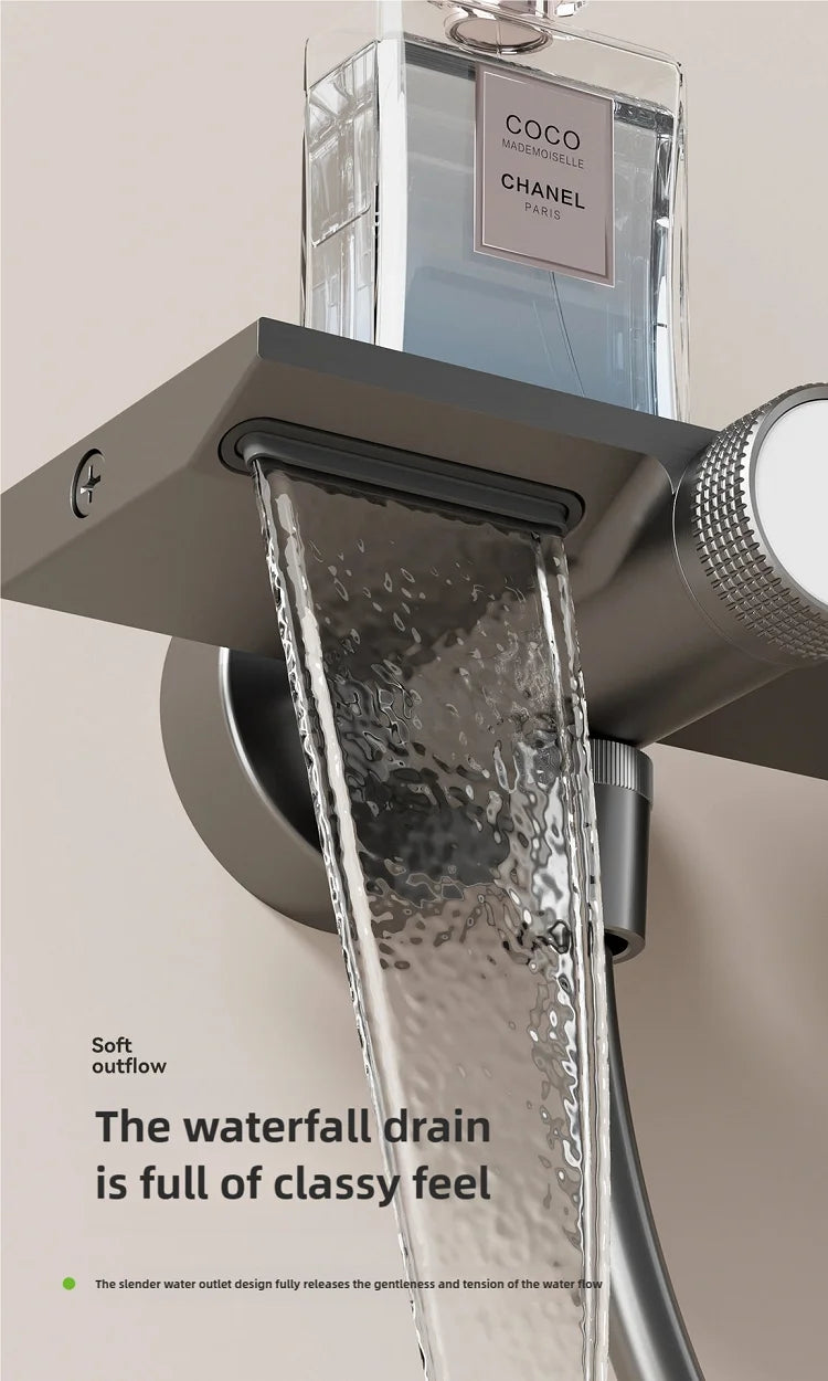 Gray Bathroom Shower Rainfall Shower Faucet Apartment Hotels