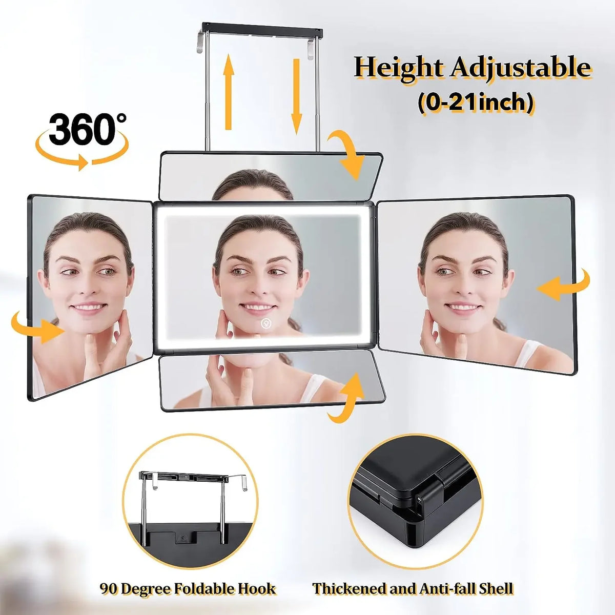 Way Mirror Self Hair Cutting 360 Mirror Braiding