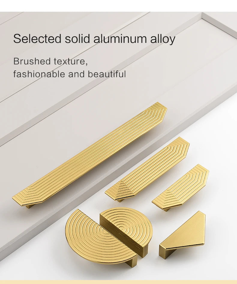Brushed Brass Gold Drawer Small Handle Half Moon