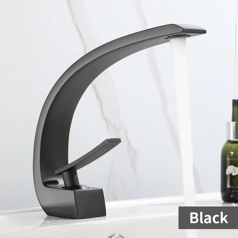 Basin Faucet Modern Bathroom Mixer Tap Black/Gold Wash