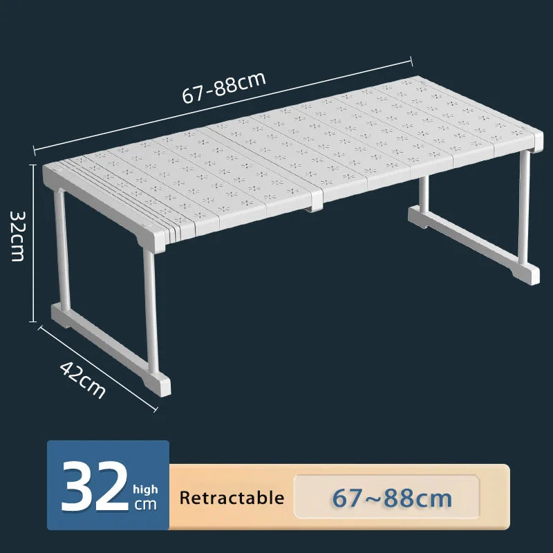 Wardrobe No-Punch Multi-Layer Retractable Adjustable Shelves