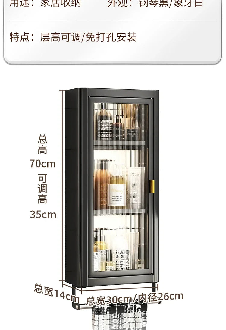 Modern Wall Mounted Bathroom Cabinet White Waterproof Storage