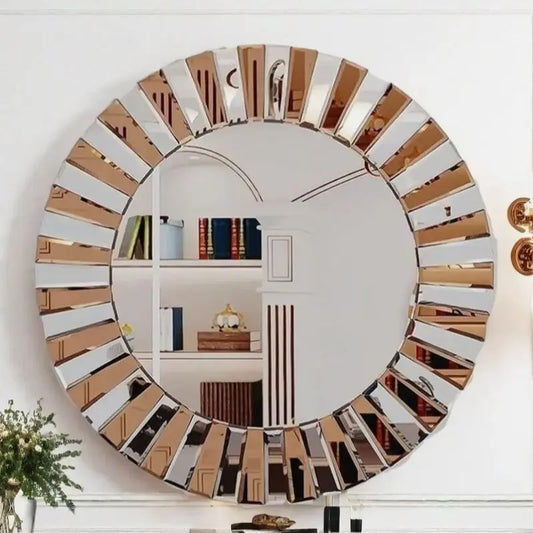 60/80cm Round Starburst Decorative Wall Mirror Gorgeous Tawny