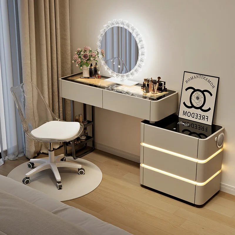 Modern Dressing Table Vanity Desk Wireless Charge Station