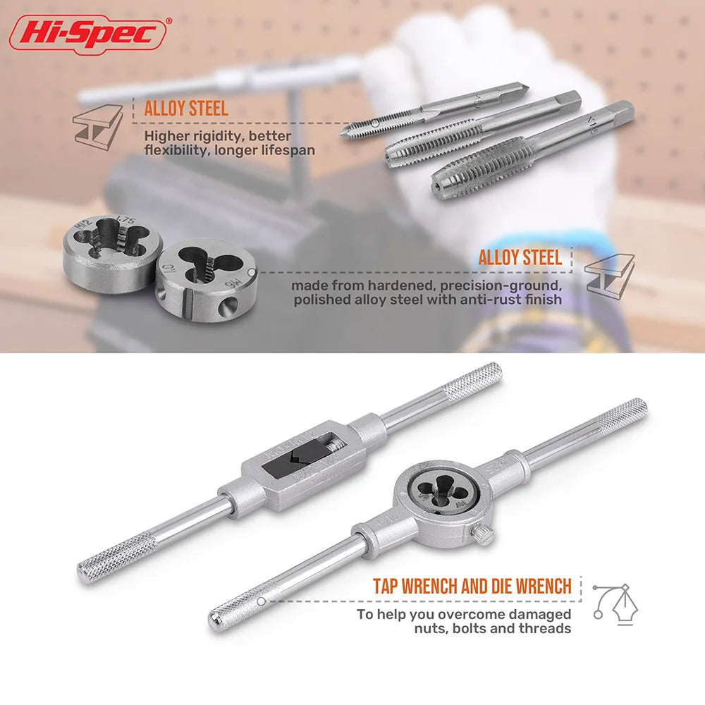 Hi-Spec Mechanic Official Store Tap Die Thread Kit