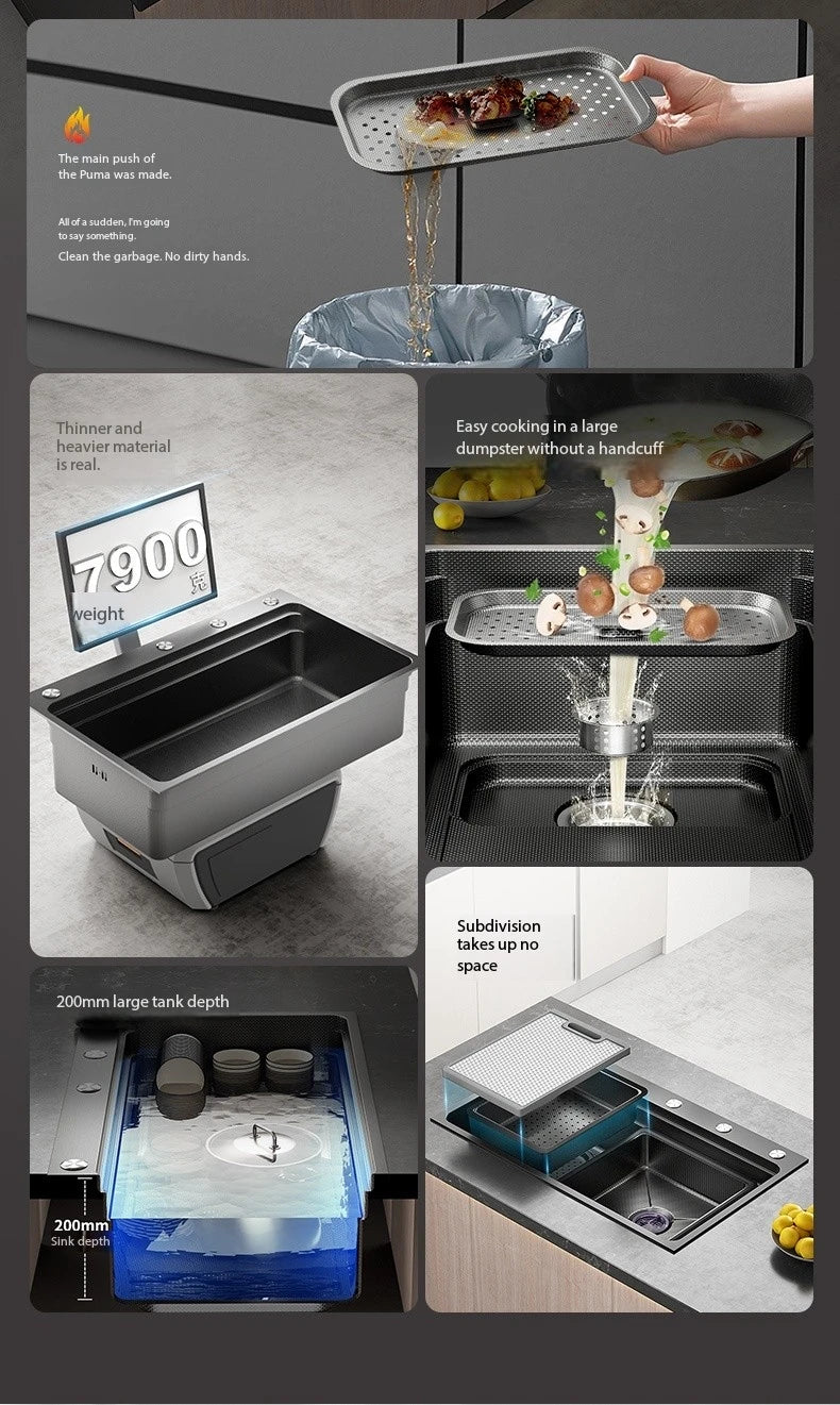 304 Stainless Steel Sink Black Large Slot Wash