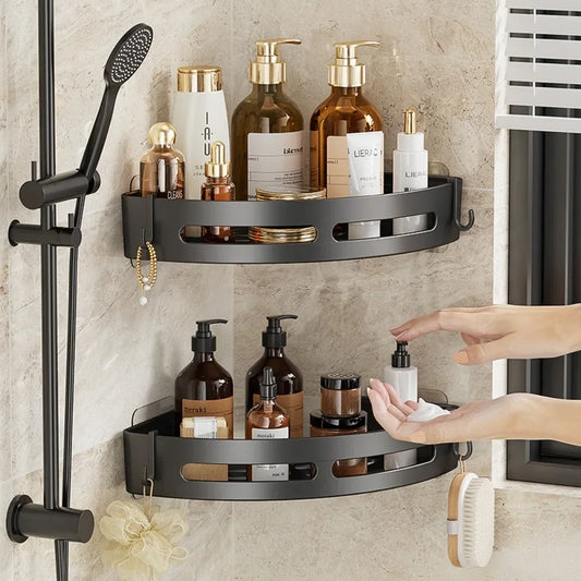 3/2/1 Adhensive Bathroom Shampoo Holder Shower Caddy Shelves