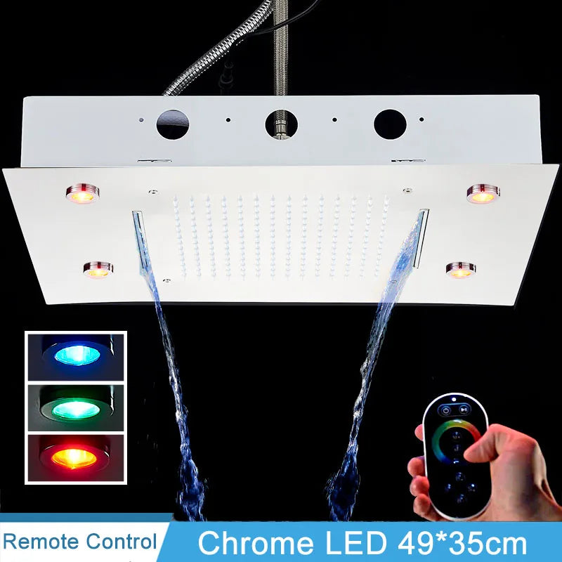 Luxury Brushed Nickel/Chrome/Black Led 16inch Rainfall Shower