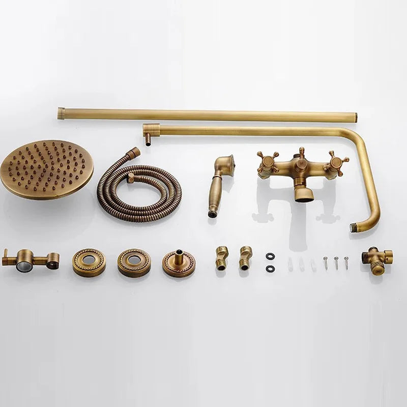 Brass Bathroom Faucet Shower Type Head Antique Brass