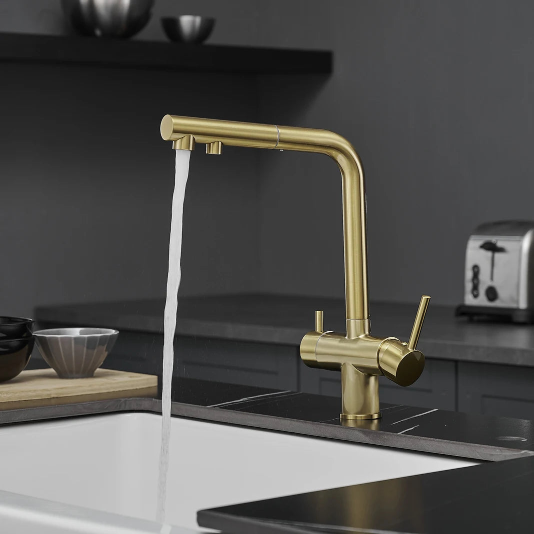 Brushed Nickel Pull Out Filter Faucets Quality Brass